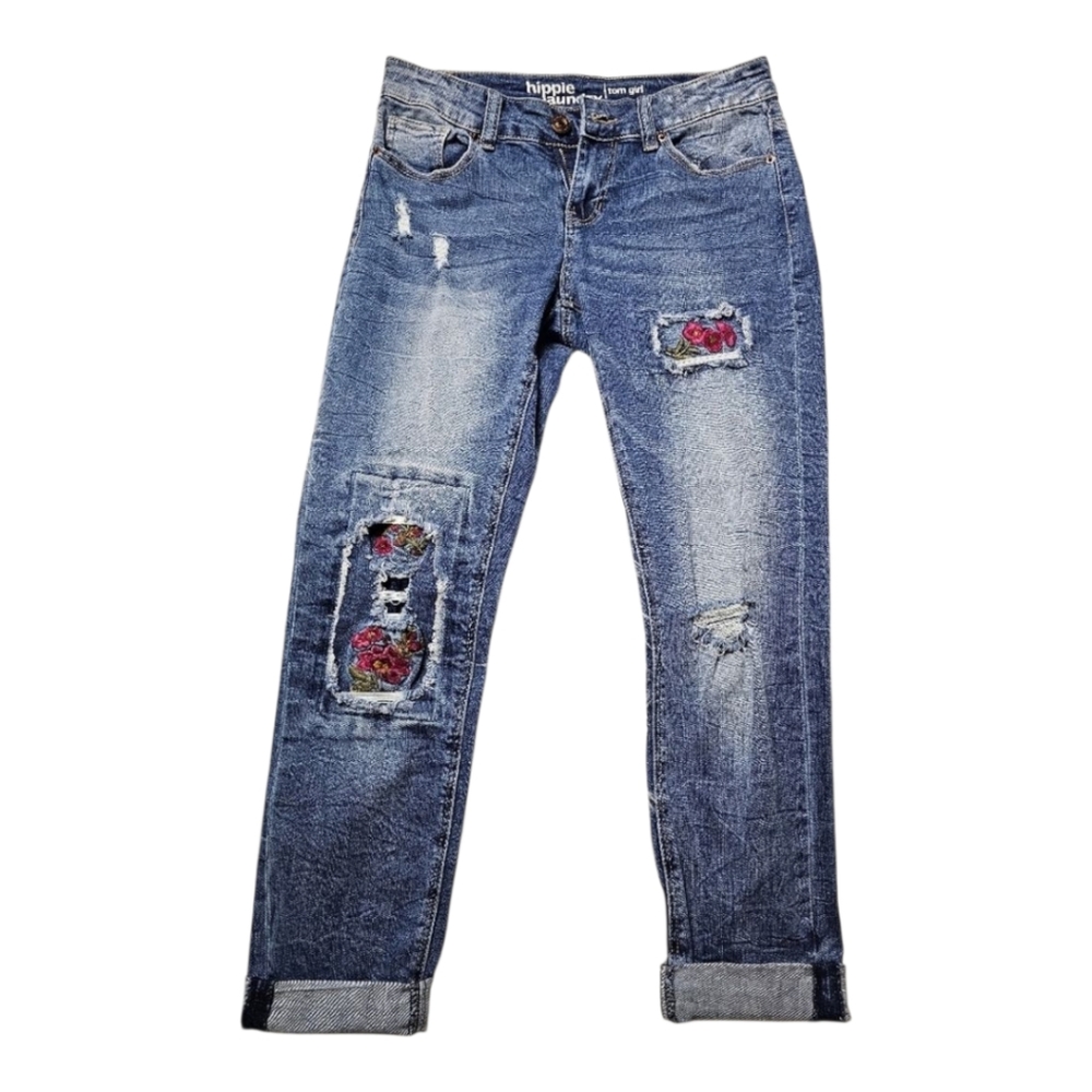 Hippie Laundry Blue jeans with embroidery patches
